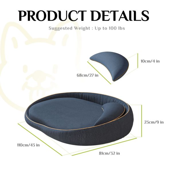 Premium Round Pet Bed for Large Dogs - Non-Slip Foam - Immagine 6