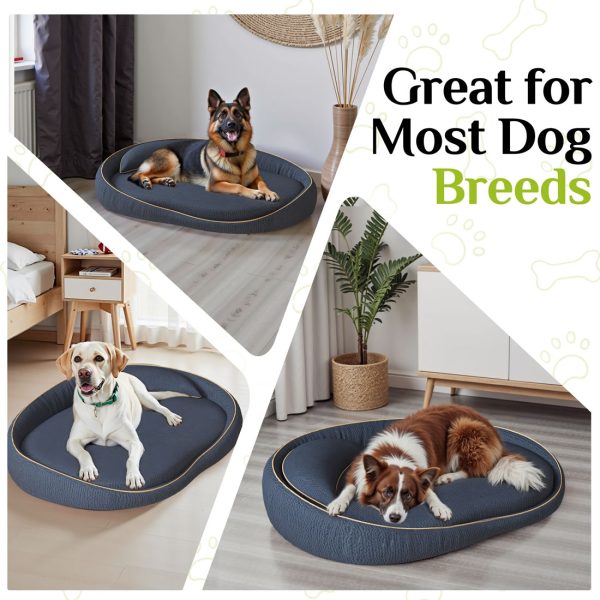 Premium Round Pet Bed for Large Dogs - Non-Slip Foam - Immagine 8
