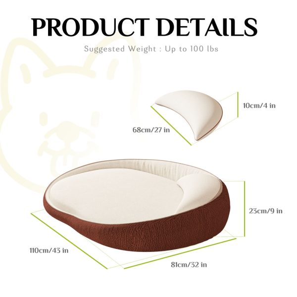 Premium Round Pet Bed for Large Dogs - Non-Slip Foam - Immagine 12