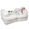 Boneless Curved Couch - Soft Corduroy Sofa for Living Room