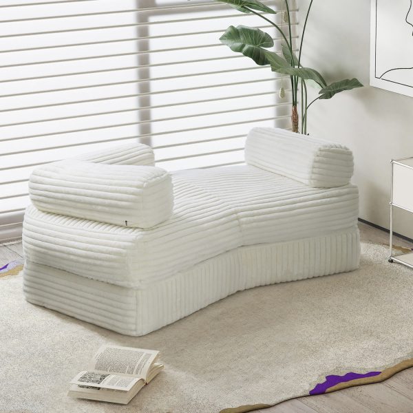 Boneless Curved Couch - Soft Corduroy Sofa for Living Room - Изображение 2