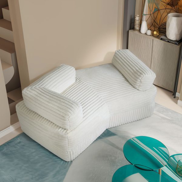 Boneless Curved Couch - Soft Corduroy Sofa for Living Room - Изображение 3