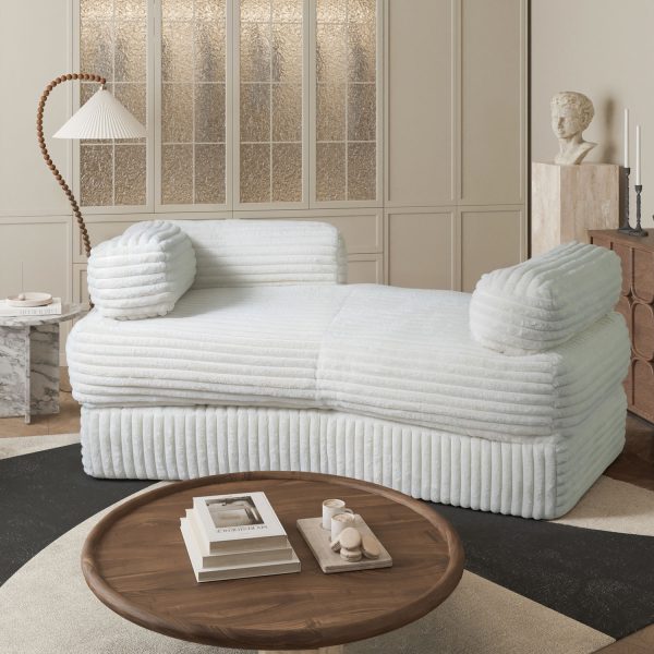 Boneless Curved Couch - Soft Corduroy Sofa for Living Room - Изображение 8