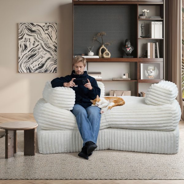 Boneless Curved Couch - Soft Corduroy Sofa for Living Room - Изображение 11