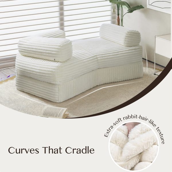 Boneless Curved Couch - Soft Corduroy Sofa for Living Room - Изображение 15