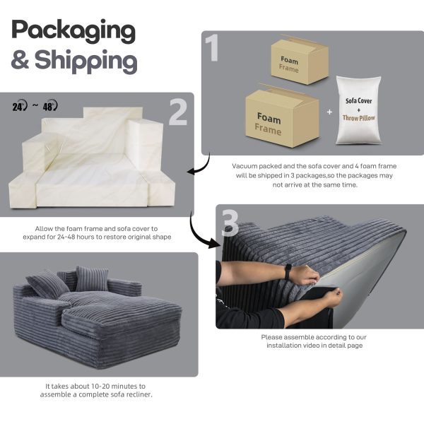 Comfortable Oversized Sofa Bed Sleeper Chaise Lounge Chair - Kuva 8