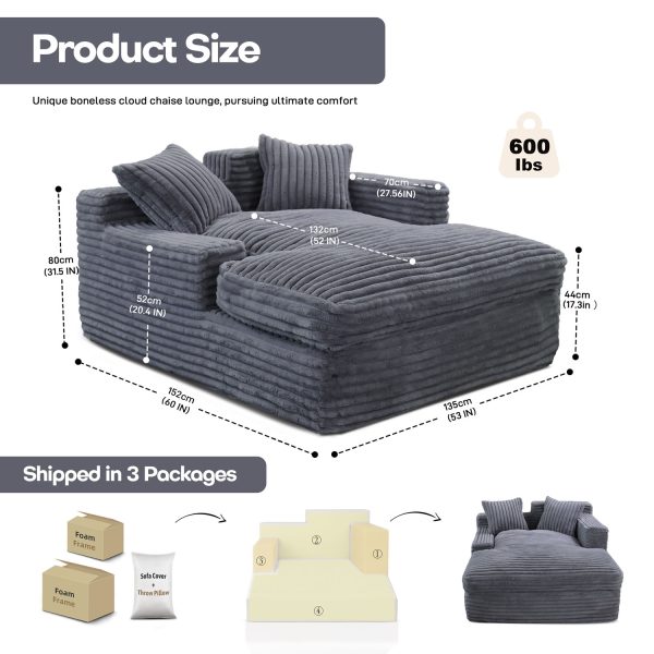Comfortable Oversized Sofa Bed Sleeper Chaise Lounge Chair - Kuva 9