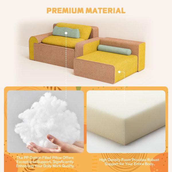 Family Floor Couch Set: 3-Seater, Ottoman & Bolster - Obrázek 7