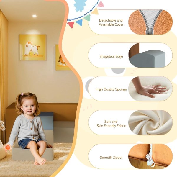 Indoor Kids Playroom Furniture, 7Pcs Modular Foam Sofa - Image 6