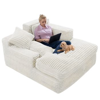 Large Floor Loveseat, Casual Recliner for Gaming, Reading