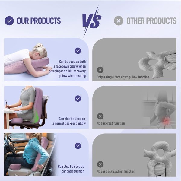 Multi-Use Pillow for Comfortable Sleep & Sitting with Back Support - Kuva 6