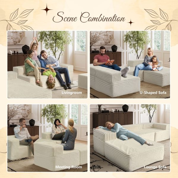 Plush Cloud Modular Sofa with Chaise & Removable Covers - Изображение 5