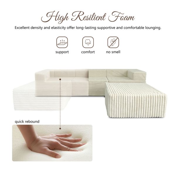 Plush Cloud Modular Sofa with Chaise & Removable Covers - Изображение 7