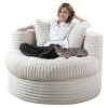 Round Chaise Lounge Chair for Adults, Comfy Bean Bag Sofa