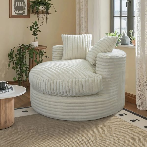 Round Chaise Lounge Chair for Adults, Comfy Bean Bag Sofa – 7 kép