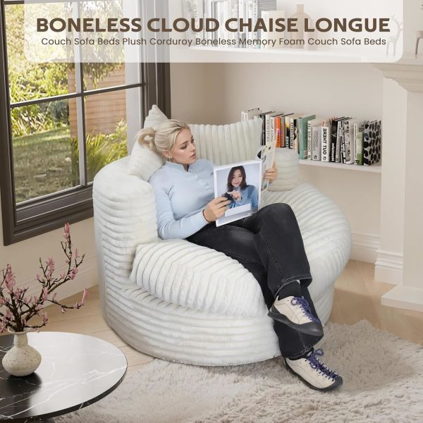Round Chaise Lounge Chair for Adults, Comfy Bean Bag Sofa – 12 kép