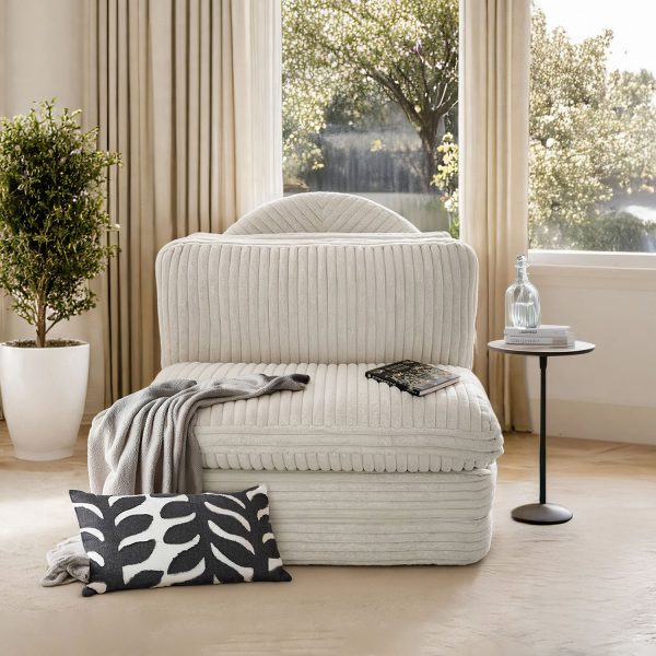 Folding Floor Sofa Bed - Soft Corduroy Convertible Sleeper Chair - Immagine 3