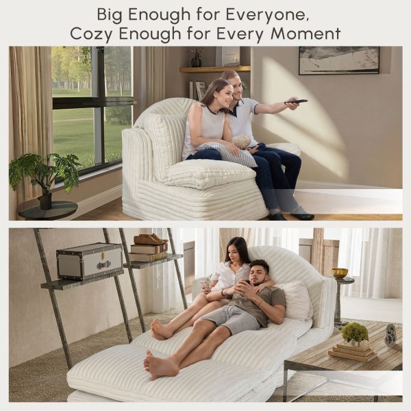 Folding Floor Sofa Bed - Soft Corduroy Convertible Sleeper Chair - Immagine 15