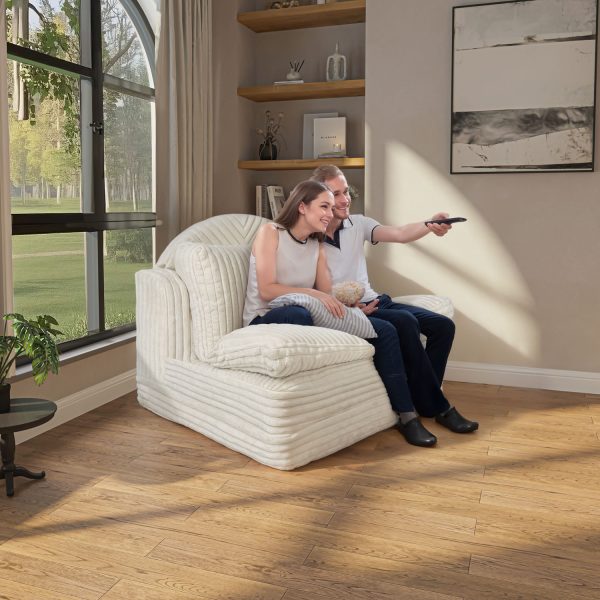 Folding Floor Sofa Bed - Soft Corduroy Convertible Sleeper Chair - Immagine 8