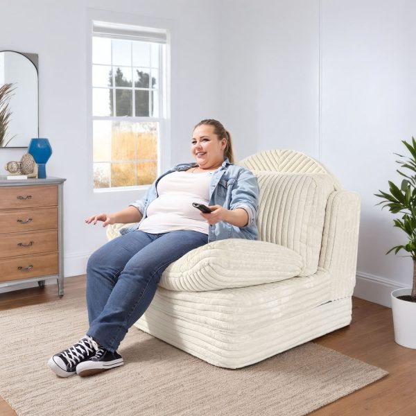 Folding Floor Sofa Bed - Soft Corduroy Convertible Sleeper Chair - Immagine 11