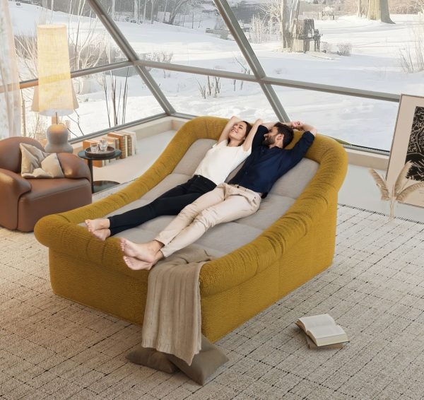 Oversized Curved Chaise Lounge Sofa Sleeper for Living Room - Изображение 3