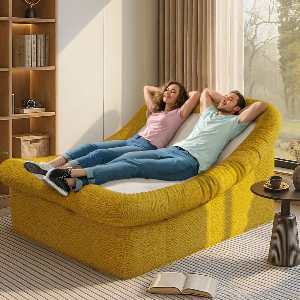 Oversized Curved Chaise Lounge Sofa Sleeper for Living Room - Изображение 7
