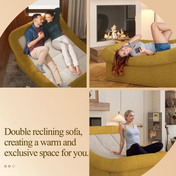 Oversized Curved Chaise Lounge Sofa Sleeper for Living Room - Изображение 12