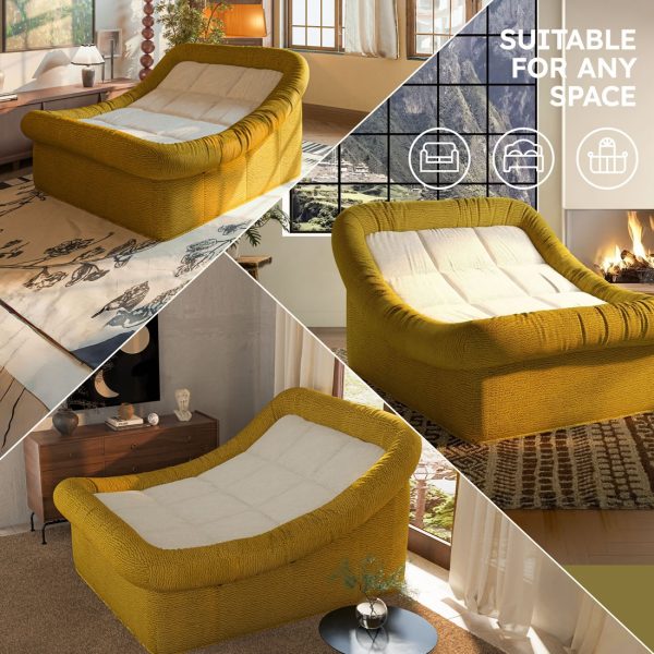 Oversized Curved Chaise Lounge Sofa Sleeper for Living Room - Изображение 22