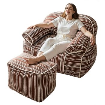 Sitzsack- und Hocker-Set, bequemes Bodensofa für die Lounge