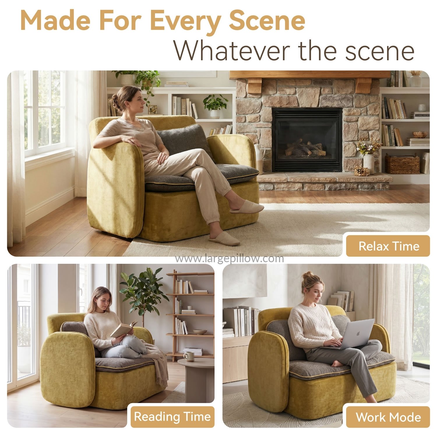 Kompakt kárpitozott kétszemélyes kanapé támasztó háttámlával és levehető karfákkal 7 Compact Upholstered Loveseat Sofa with Supportive Back and Removable Arms – 7 kép