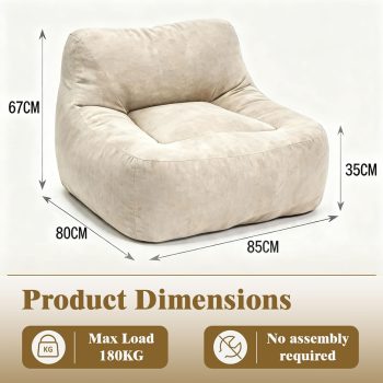 Comfy Velvet Bean Bag Lounger for Reading & Gaming – 5 kép