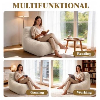 Comfy Velvet Bean Bag Lounger for Reading & Gaming – 2 kép