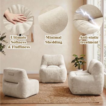 Comfy Velvet Bean Bag Lounger for Reading & Gaming – 7 kép
