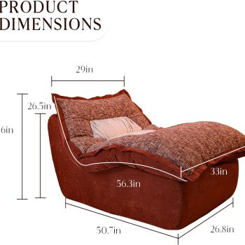 Comfy Boneless Floor Chaise Lounge Chair for Living Room – 5 kép