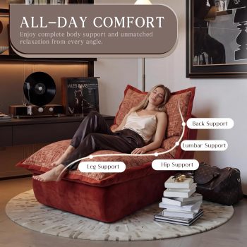Comfy Boneless Floor Chaise Lounge Chair for Living Room – 3 kép