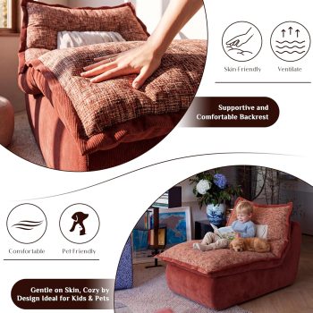 Comfy Boneless Floor Chaise Lounge Chair for Living Room – 6 kép