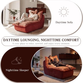 Comfy Boneless Floor Chaise Lounge Chair for Living Room – 7 kép