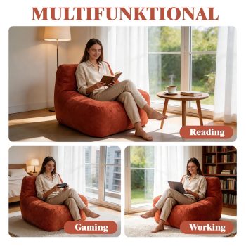 Ultra-Soft Plush Bean Bag Chair for Gaming & Bedroom – 2 kép
