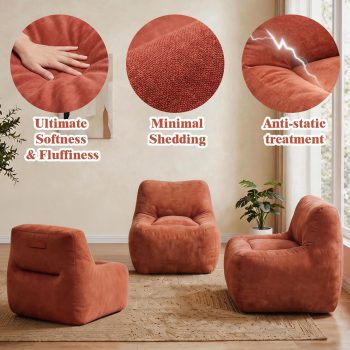 Ultra-Soft Plush Bean Bag Chair for Gaming & Bedroom – 4 kép