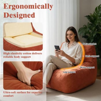 Ultra-Soft Plush Bean Bag Chair for Gaming & Bedroom – 5 kép